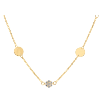 Collier Rundanker Kette mit Zirkoniaanhänger rund 4,5mm aus 333 Gold 42+3cm