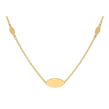 Collier Rundanker Kette mit ovalen Zwischenplatten aus 333 Gold 42+3cm
