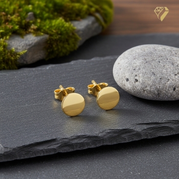 Preview: Ohrstecker runde Platte gravierbar 5,9mm 8Kt 333 GOLD