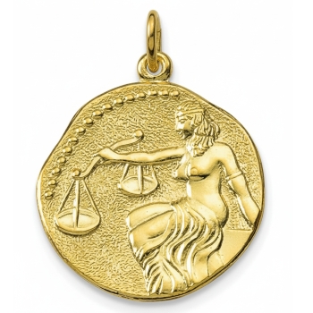 Anhänger Sternzeichen Waage Relief rund 18mm 8Kt 333 GOLD