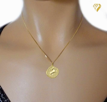 Anhänger Sternzeichen Widder Relief rund 18mm 8Kt 333 GOLD