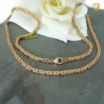 Preview: Kette Collier 2,8mm Königskette Silber 925 vergoldet 50cm