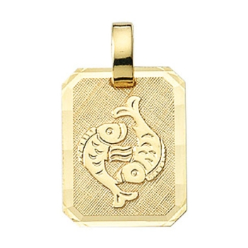Anhänger Sternzeichen eckig 12x16mm Fische 8Kt 333 GOLD