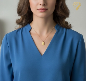 Preview: Anhänger Sternzeichen eckig 12x16mm Jungfrau 8Kt 333 GOLD