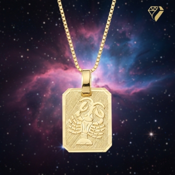 Preview: Anhänger Sternzeichen eckig 12x16mm Krebs 8Kt 333 GOLD