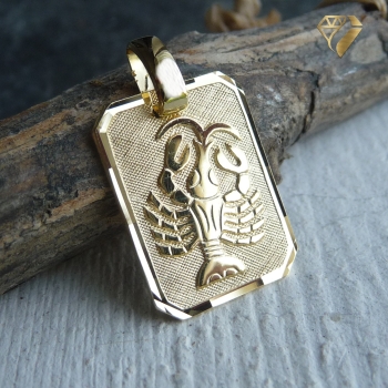 Preview: Anhänger Sternzeichen eckig 12x16mm Krebs 8Kt 333 GOLD