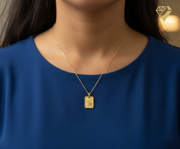 Preview: Anhänger Sternzeichen eckig 12x16mm Löwe 8Kt 333 GOLD