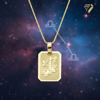 Preview: Anhänger Sternzeichen eckig 12x16mm Waage 8Kt 333 GOLD