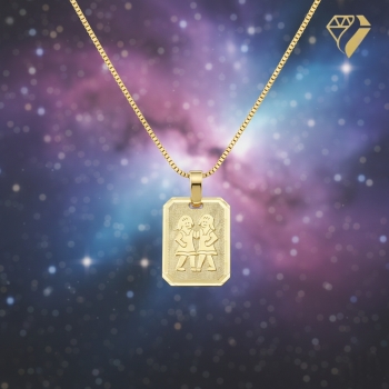 Preview: Anhänger Sternzeichen eckig 12x16mm Zwilling 8Kt 333 GOLD