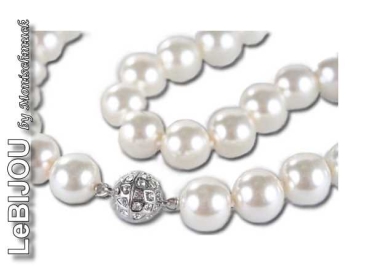 Collier Perlenkette weiss 10mm