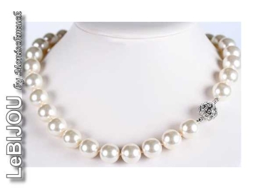 Collier Perlenkette weiss 10mm