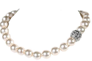 Collier Perlenkette weiss 14mm