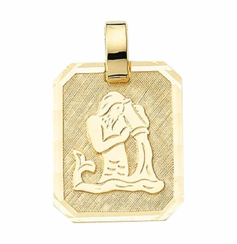 Anhänger Sternzeichen eckig 15x19mm Wassermann 8Kt 333 GOLD