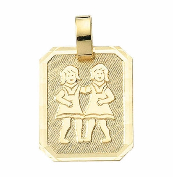 Anhänger Sternzeichen eckig 15x19mm Zwilling 8Kt 333 GOLD