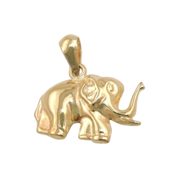 Anhänger 15x12mm Elefant glänzend 9Kt GOLD