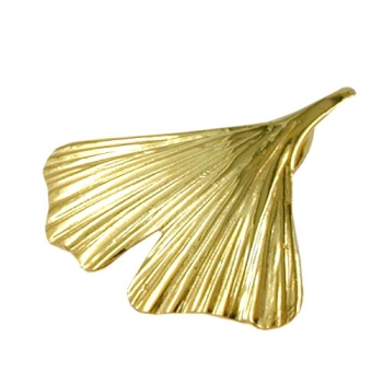 Anhänger 20mm Ginkgoblatt glänzend 9Kt GOLD