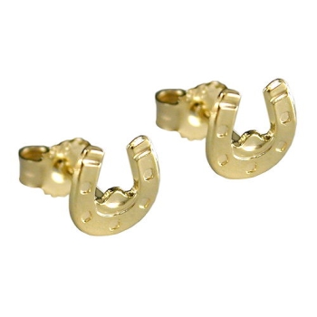 Ohrstecker Ohrring 6x6mm Hufeisen glänzend 9Kt GOLD