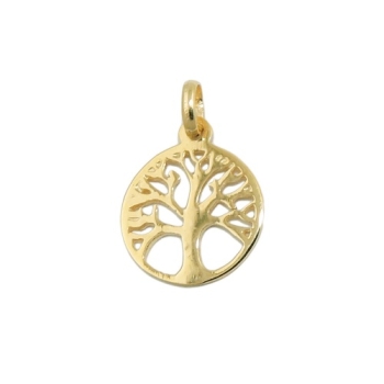 Anhänger 12mm Baum des Lebens 9Kt GOLD