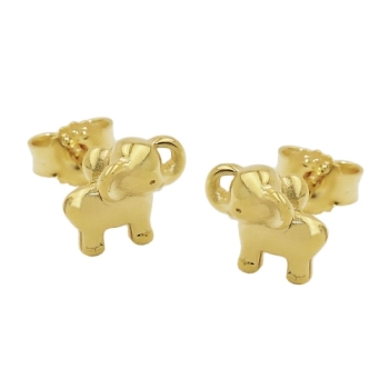 Ohrstecker Ohrring 6x7mm kleiner Elefant glänzend 9Kt GOLD