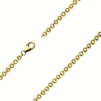 Kette Ankerkette 2,2mm rund Erbskette vergoldet Silber 925 45cm