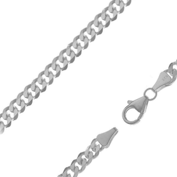 Collier Kette Panzer 4,5mm 60cm Silber 925, vergoldet, rosé vergoldet