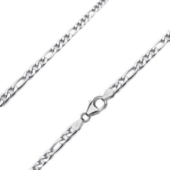 Kette Collier Figaro 3mm Silber 925 rhodiniert 60cm
