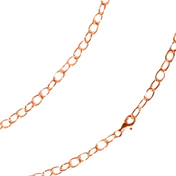 Kette Collier Anker oval rund 5,5mm 50cm Silber 925, vergoldet, rosé vergoldet