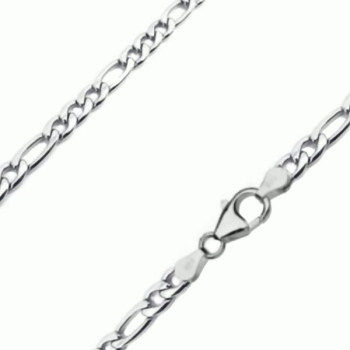 Kette Collier Figaro 5mm 70cm Silber rhodiniert 925