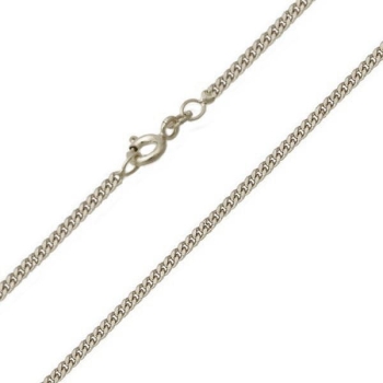 Collier Panzer flach 38cm 1,4mm 14Kt 585 WEISSGOLD