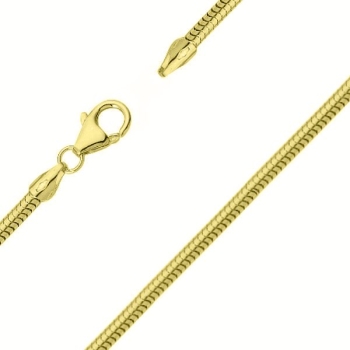 Kette Schlange 1,9mm rund vergoldet Silber 925 70-90cm