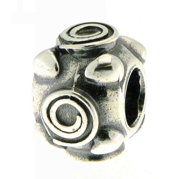 Bead Element Spiralmuster 925 Silber
