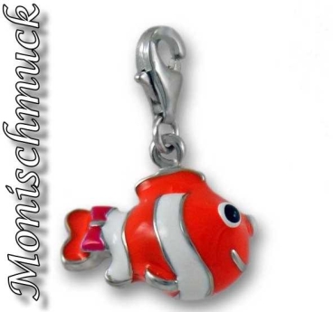 Anhänger Charm 925 Silber "Fisch orange"