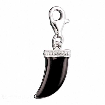 Anhänger Charm 925 Silber Anhänger Zahn Schwarz