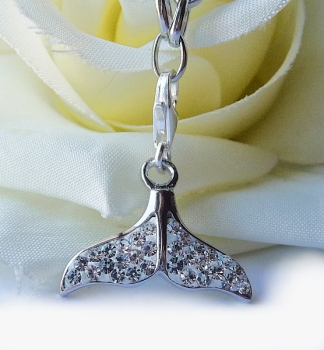 Anhänger Charm 925 Silber Flosse mit Zirkonia