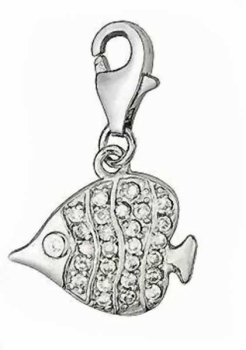 Anhänger Charm 925 Silber Zirkonia Fisch II