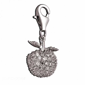 Anhänger, Charm Silber 925 Zirkonia  "Apfel"