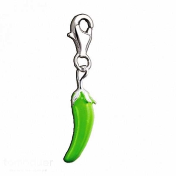 Charm Peperoni grün Silber 925