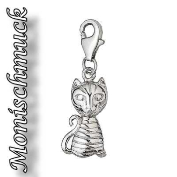 Einhänger Charm 925/- Silber Katze