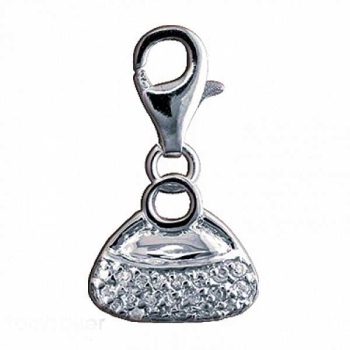 Silbereinhänger Charm Handtasche mit Zirkonia