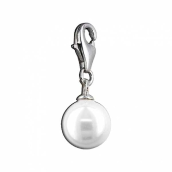 Silbereinhänger Charm Muschelkernperle weiß 10mm
