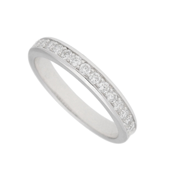 Ring Memoire 3,2mm Zirkonia 925 Silber Gr. 58