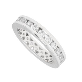 Ring Memoire 4mm Zirkonia 925 Silber Gr. 54