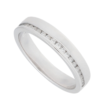 Ring 4,2mm mit Zirkonias glänzend rhodiniert 925 Silber Gr. 52