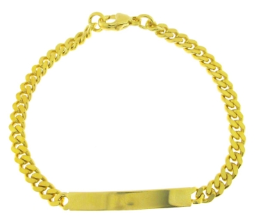 Schildarmband Panzer Herren 8Kt GOLD 20cm
