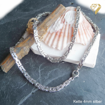 Preview: Kette Collier 4mm Königskette Silber 925 70cm