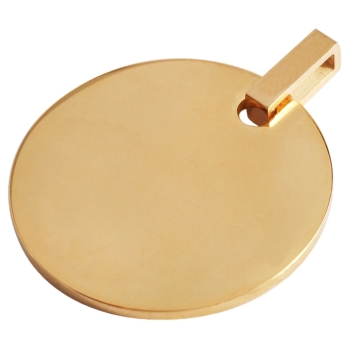 Anhänger Gravurplatte rund 25mm vergoldet Edelstahl