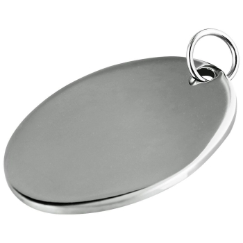 Anhänger Gravurplatte oval 25x35 poliert Edelstahl