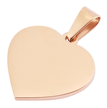 Anhänger Gravurplatte Herz 25x25 poliert rosegold Edelstahl