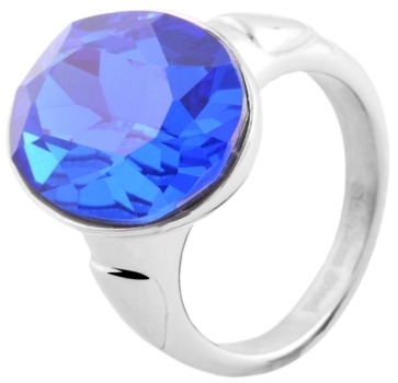 Ring Damenring mit Stein in saphir Edelstahl Gr. 62