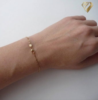 Preview: Armband 1,6mm S-Panzer zweifach diamantiert 14Kt GOLD 19cm
